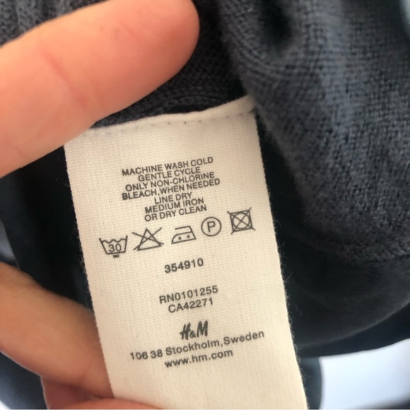 Stella McCartney x H&M Wool Silk Wrap Sash Short Sleeve Sweater in Blue Sz S - Picture 7 of 10